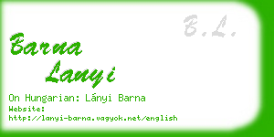 barna lanyi business card